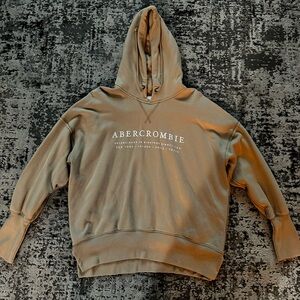 Abercrombie & Fitch Tan - Women’s Pullover Hoodie with White Logo